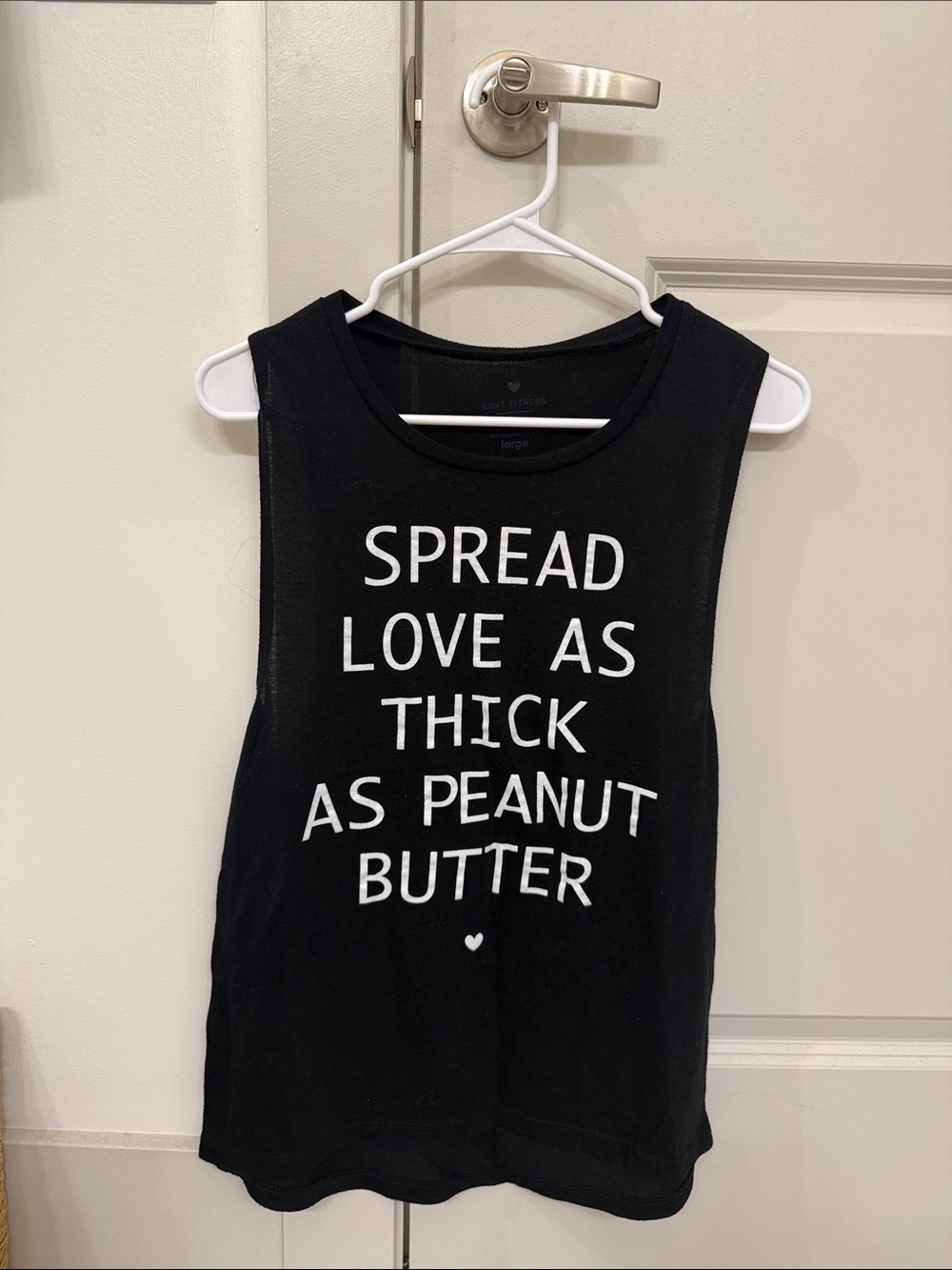 Black Graphic Muscle Tank "Spread Love as Thick as Peanut Butter"